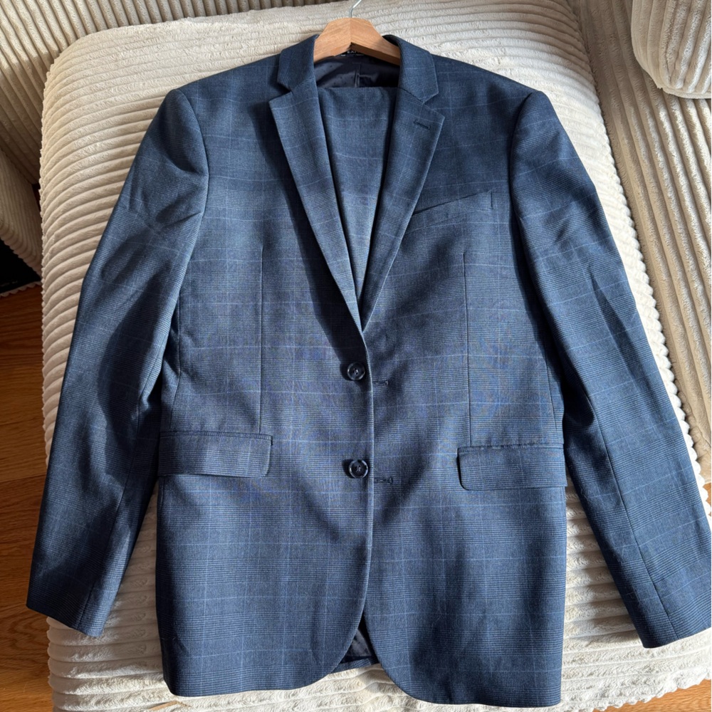 Express Blue Patterned Suit Jacket (also selling pants)